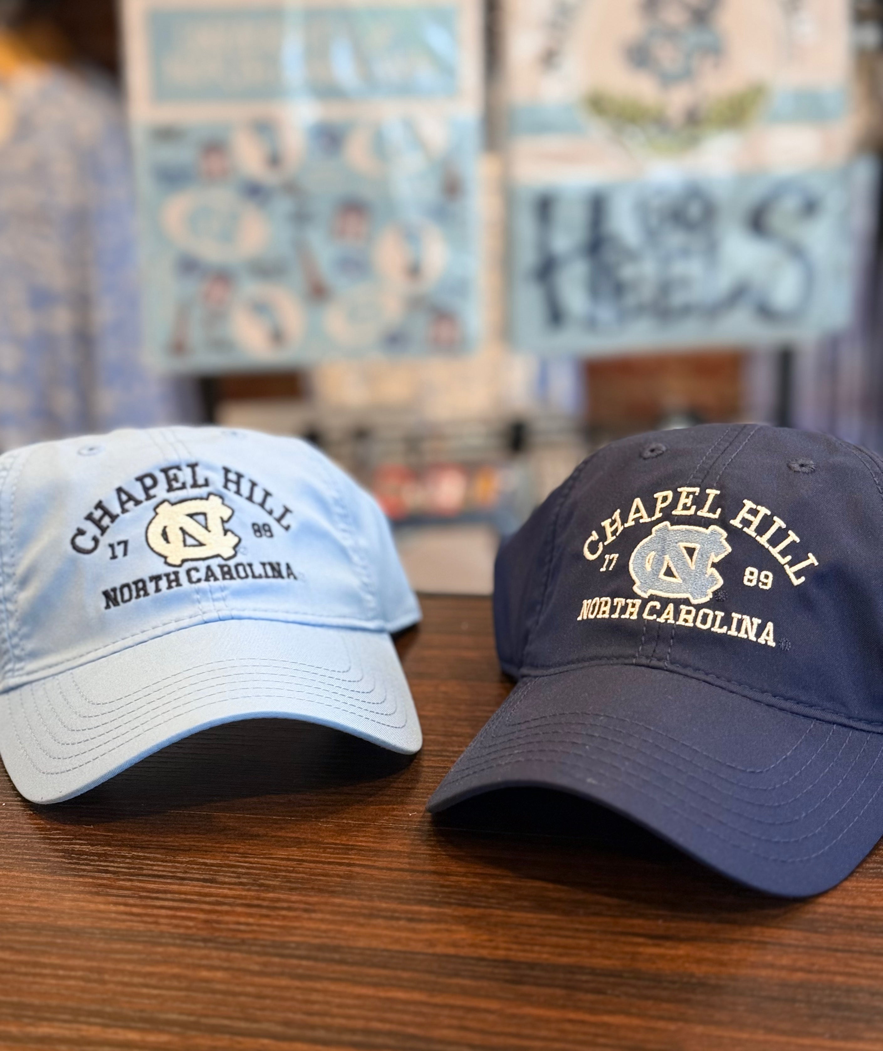 Chapel Hill North Carolina Cool Fit Athletic Adjustable Hat in Navy Blue
