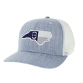 North Carolina Trucker Hat with State Flag in Light Blue and White MPS