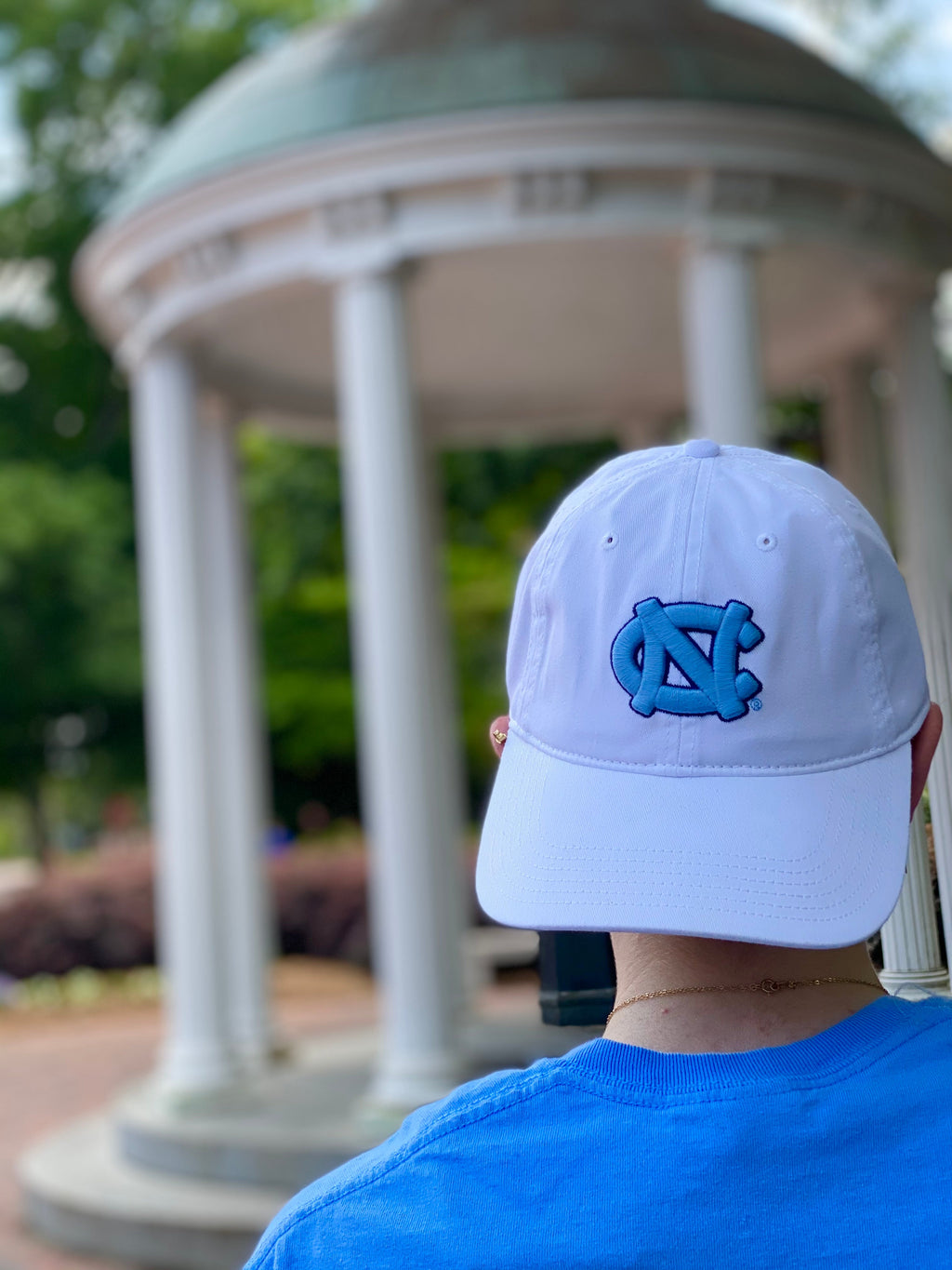Champ by Legacy- White Carolina Blue Logo Adjustable Back