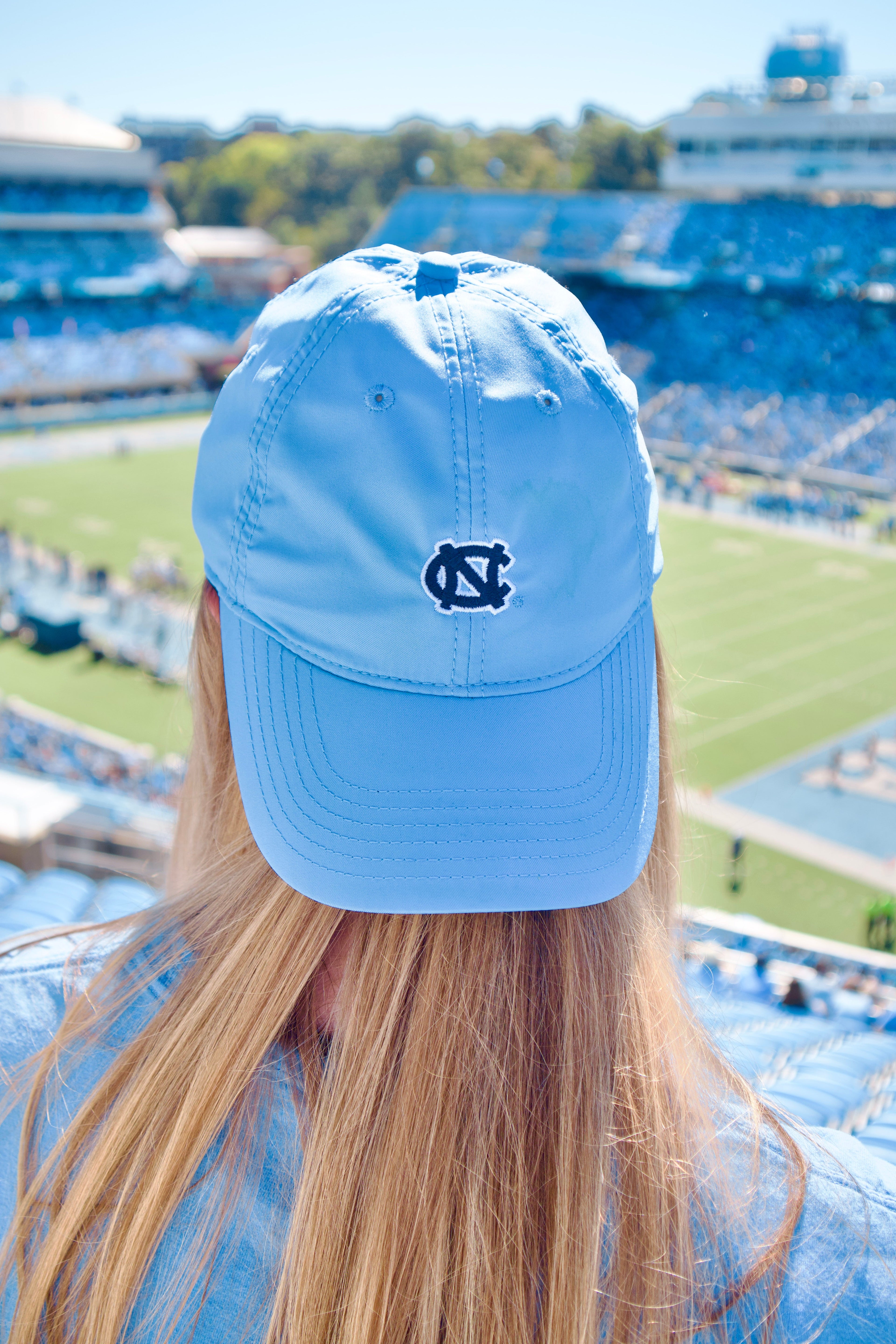 UNC Dry Fit Hat in Carolina Blue with Mini NC Interlock
