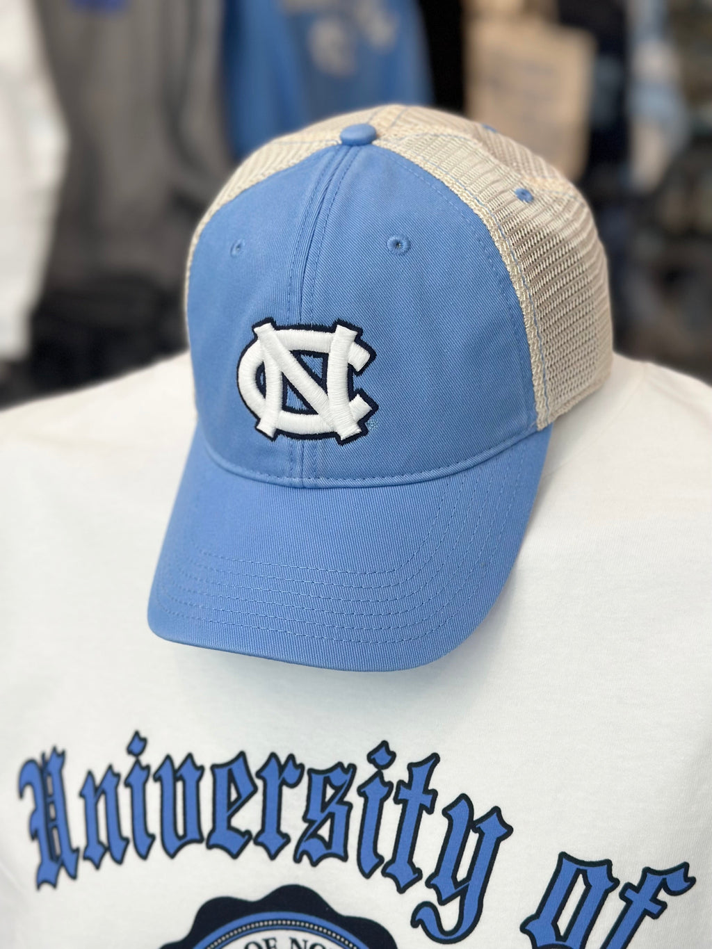 UNC Champ Relaxed Trucker Hat Snapback in Carolina Blue