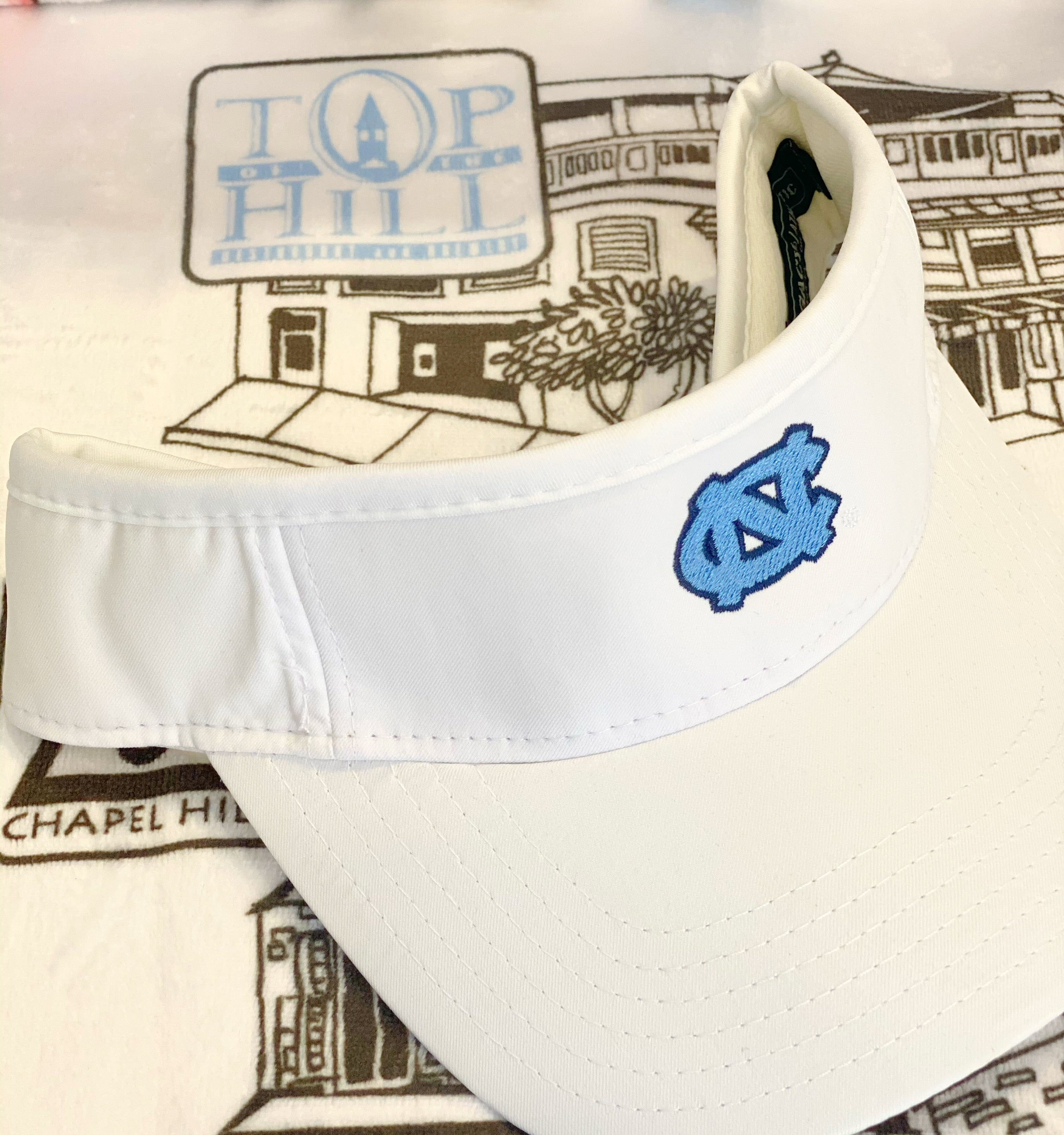 UNC Visor White Athletic Cool Fit Visor with Mini UNC Logo