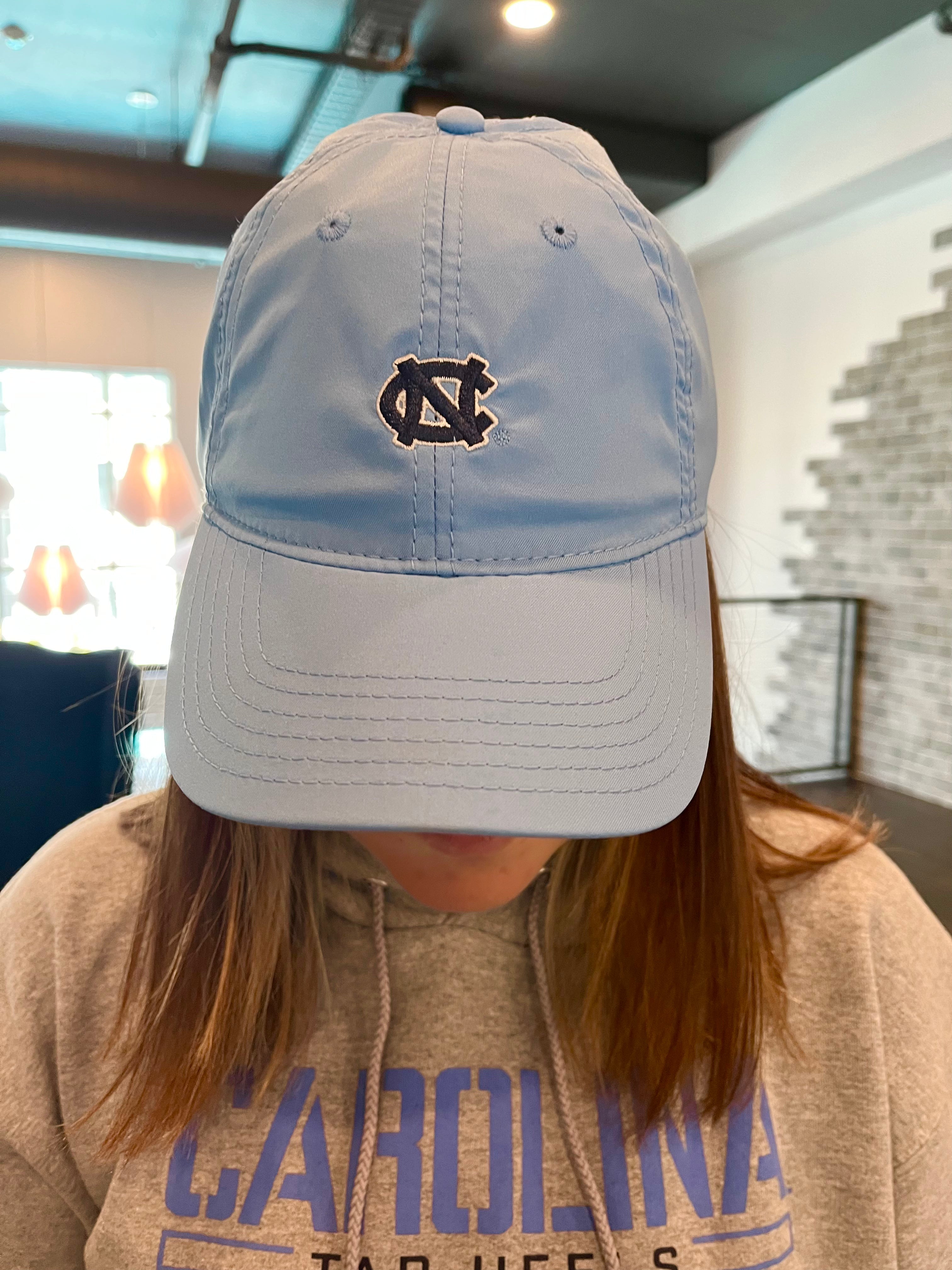 UNC Dry Fit Hat in Carolina Blue with Mini NC Interlock